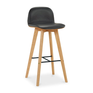 Napoli Leather Barstool Black