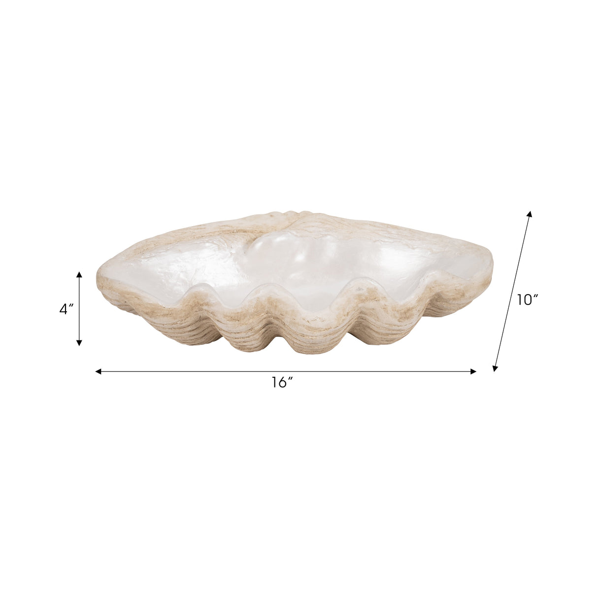 16" Pearlized Shell Bowl, Ivory