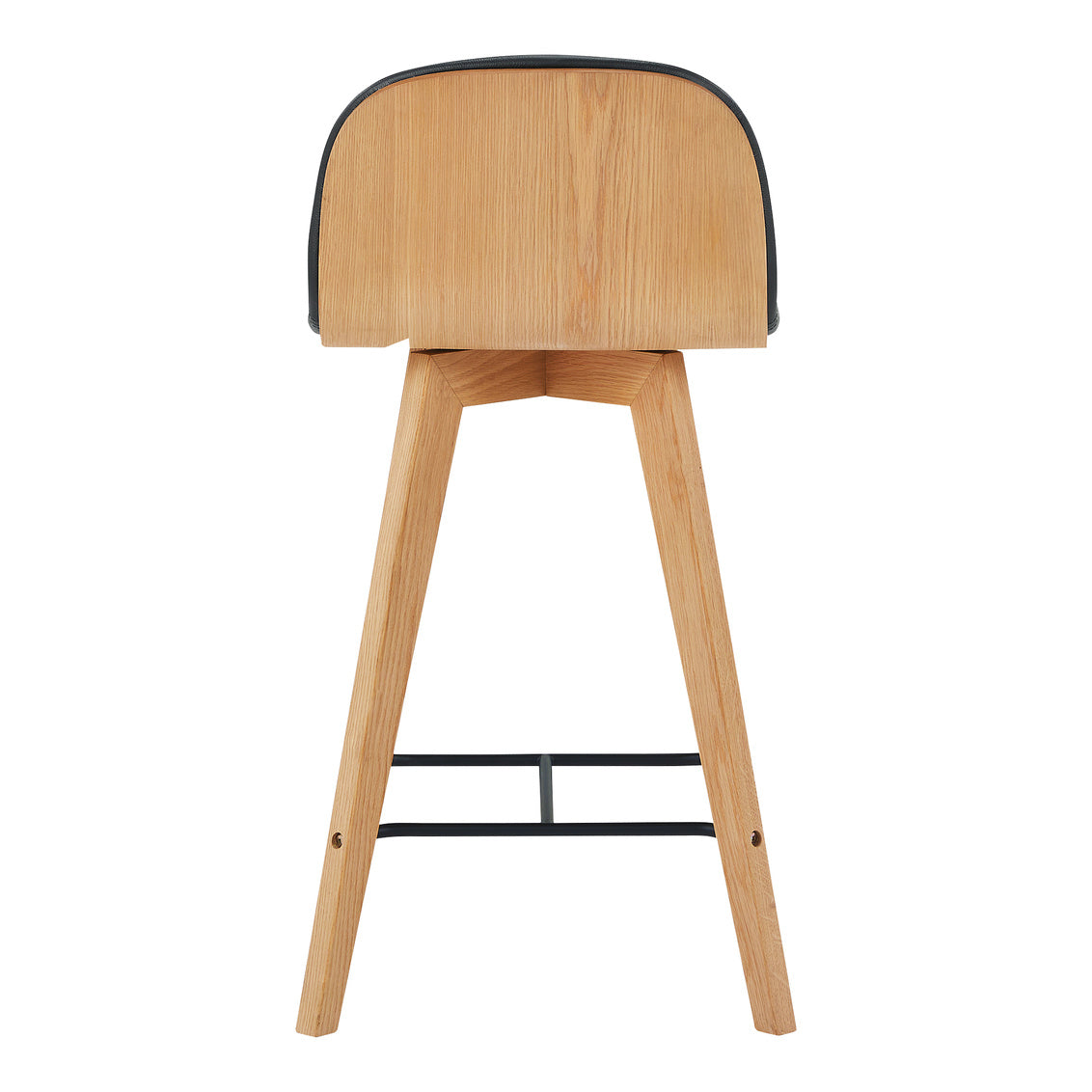 Napoli Leather Counter Stool Black