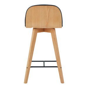 Napoli Leather Counter Stool Black