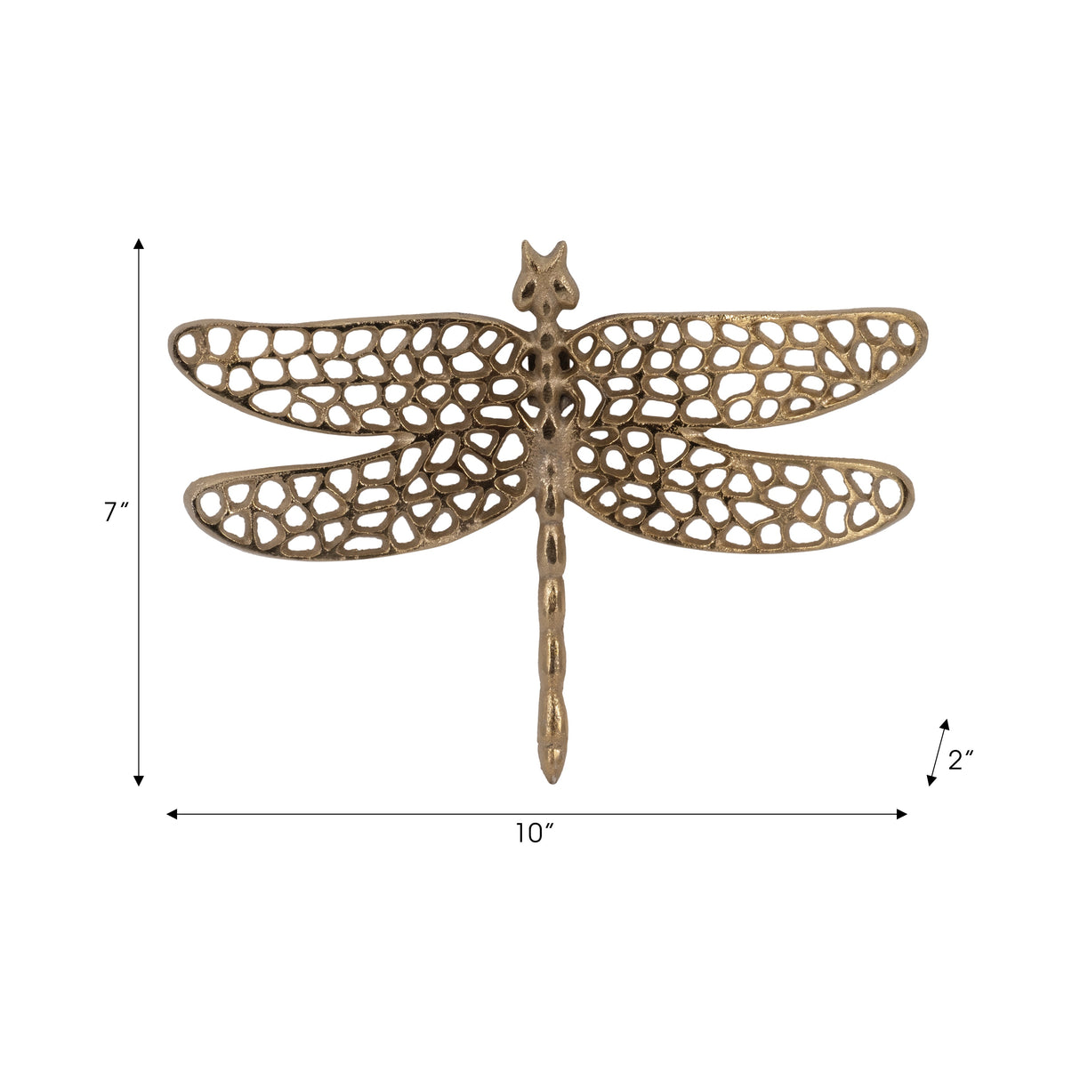 Metal, 10" Dragonfly W/ Cutouts , Gold