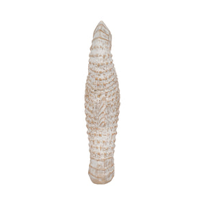 12" Resin Wicker Seahorse, White