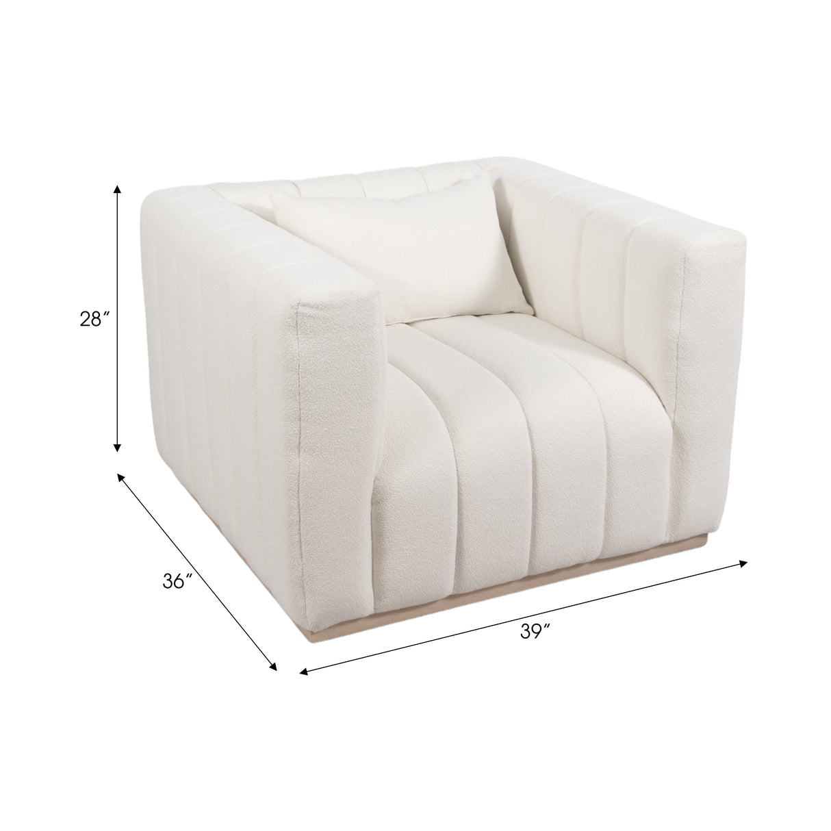 40" Andreeva Tufted Accent Chair, Ivory