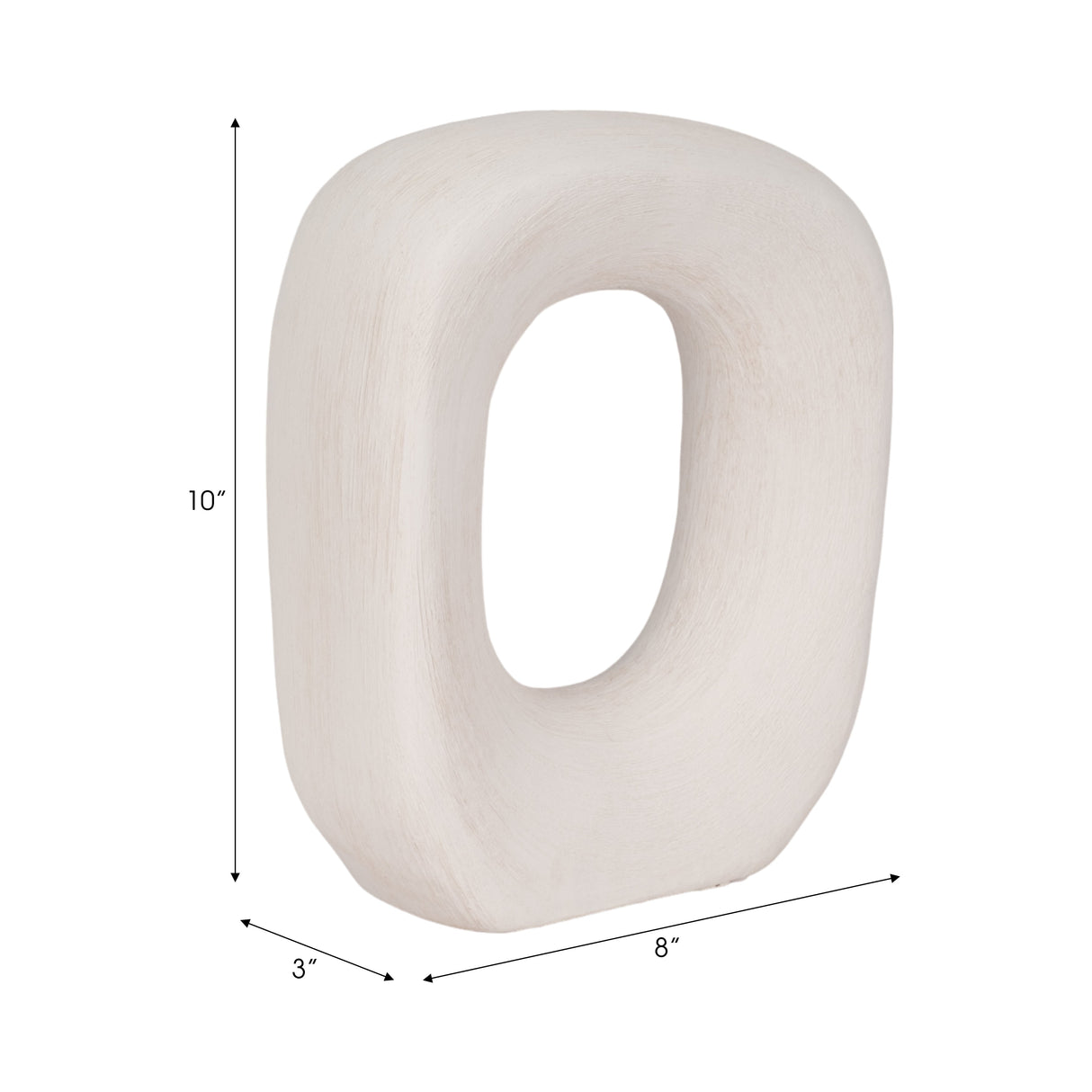 10" Short Rough Open Cut-out Object, White