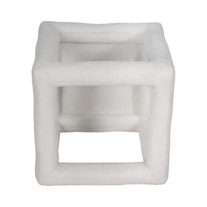 10" Textured Open Square Object, White