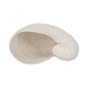 10" Nautilus Shell Planter, White