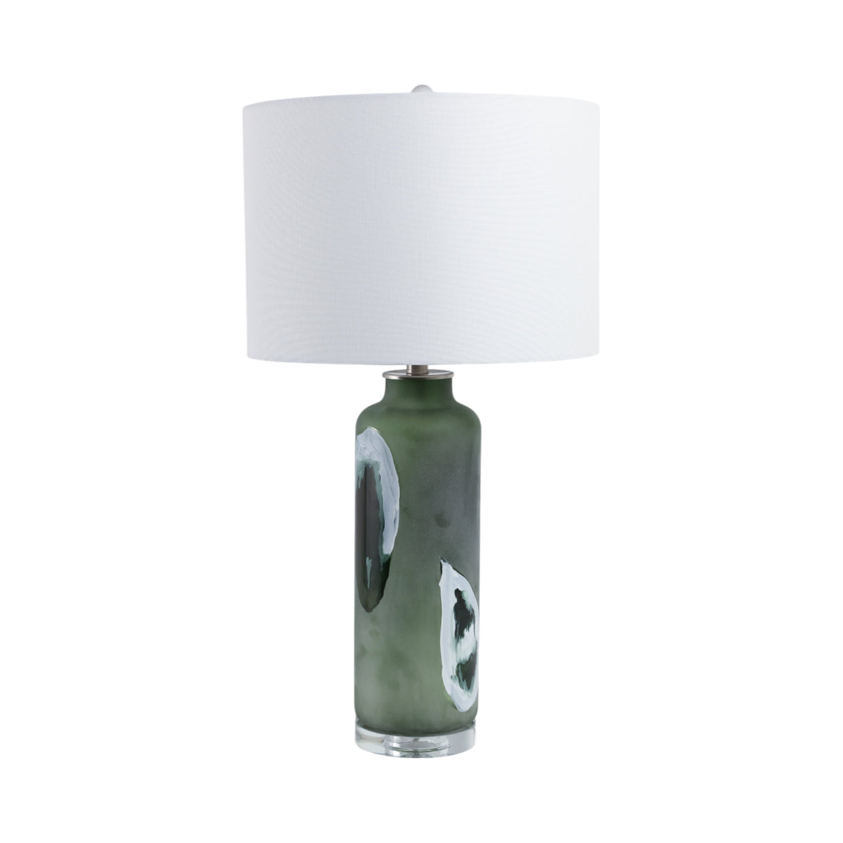 30x16" Artful Glass Table Lamp, Green