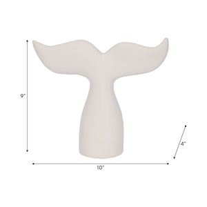 10" Textured Whale Tail, White