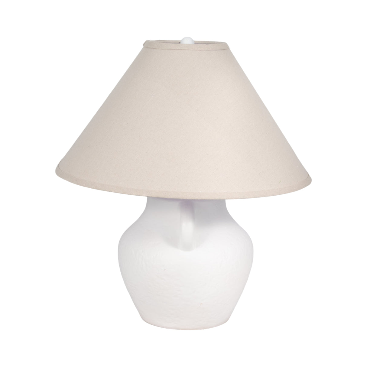 23" Textured Jug Table Lamp, White/grey