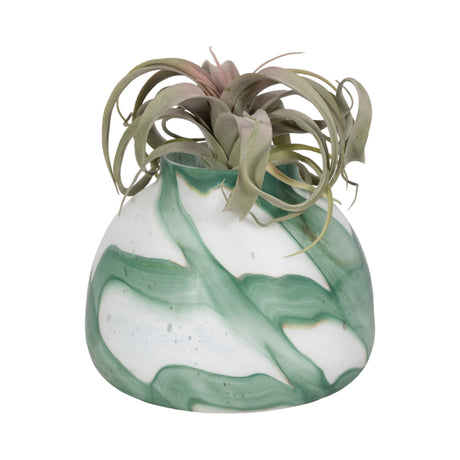 9" Ebb & Flow Vase, Green/clear