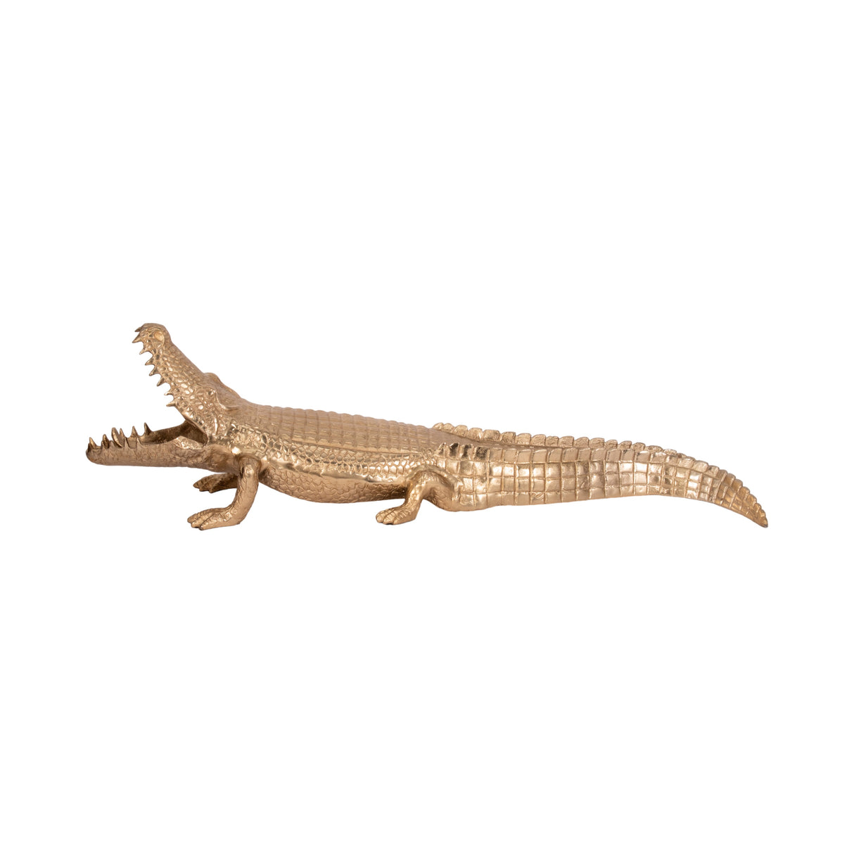 36" Metal Alligator Table Top Decor, Gold