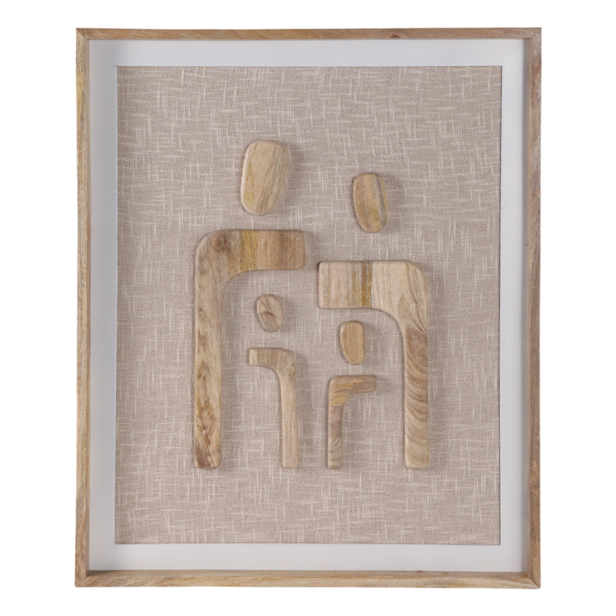 36x30" Wood&fabric Mix-media Abstrct Wall Art,brw