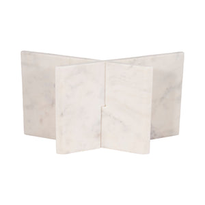 18" Marble Bookstand, White