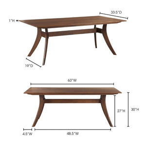 Florence Rectangular Dining Table Small Walnut