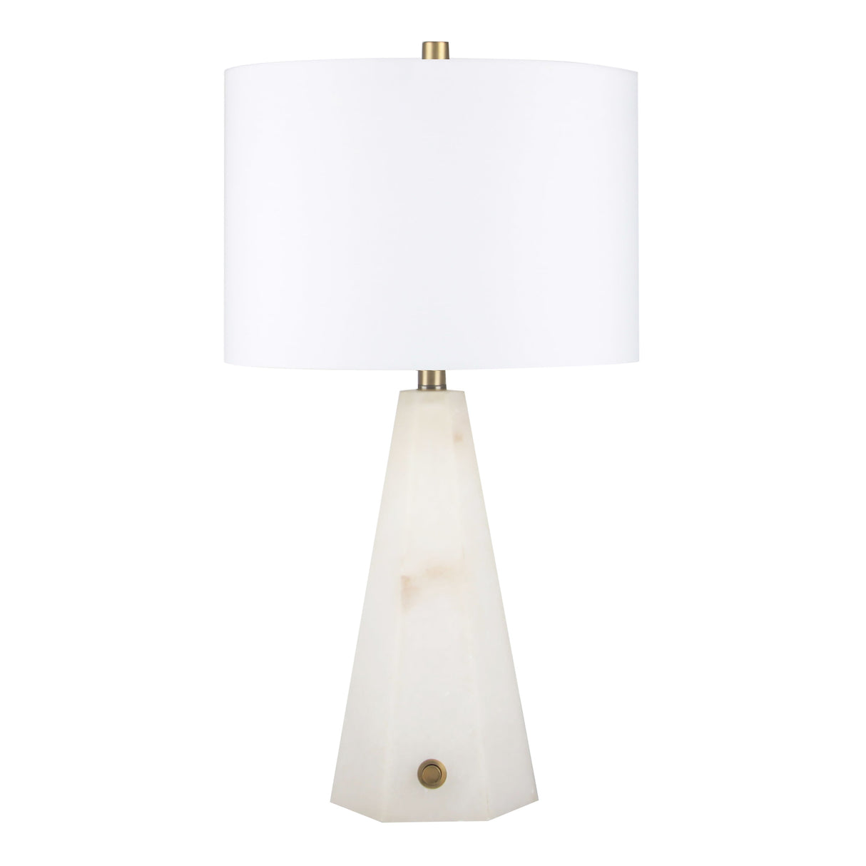 26" Laurel Alabaster Table Lamp, White