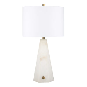 26" Laurel Alabaster Table Lamp, White