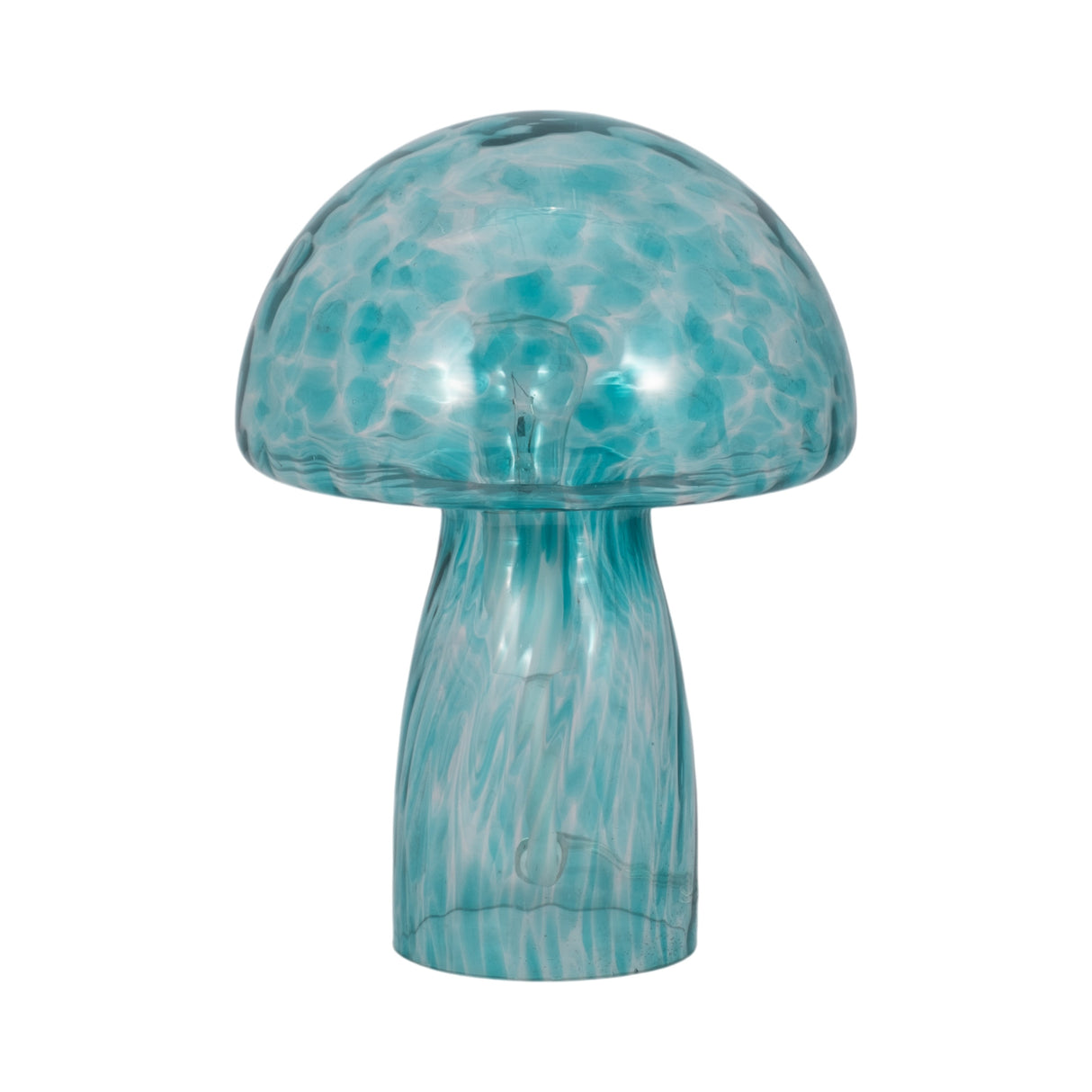 11" Spotted Mushroom Lamp, Seafoam