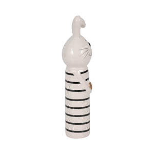 10" Lines Bunny With Gold Heart, White/black