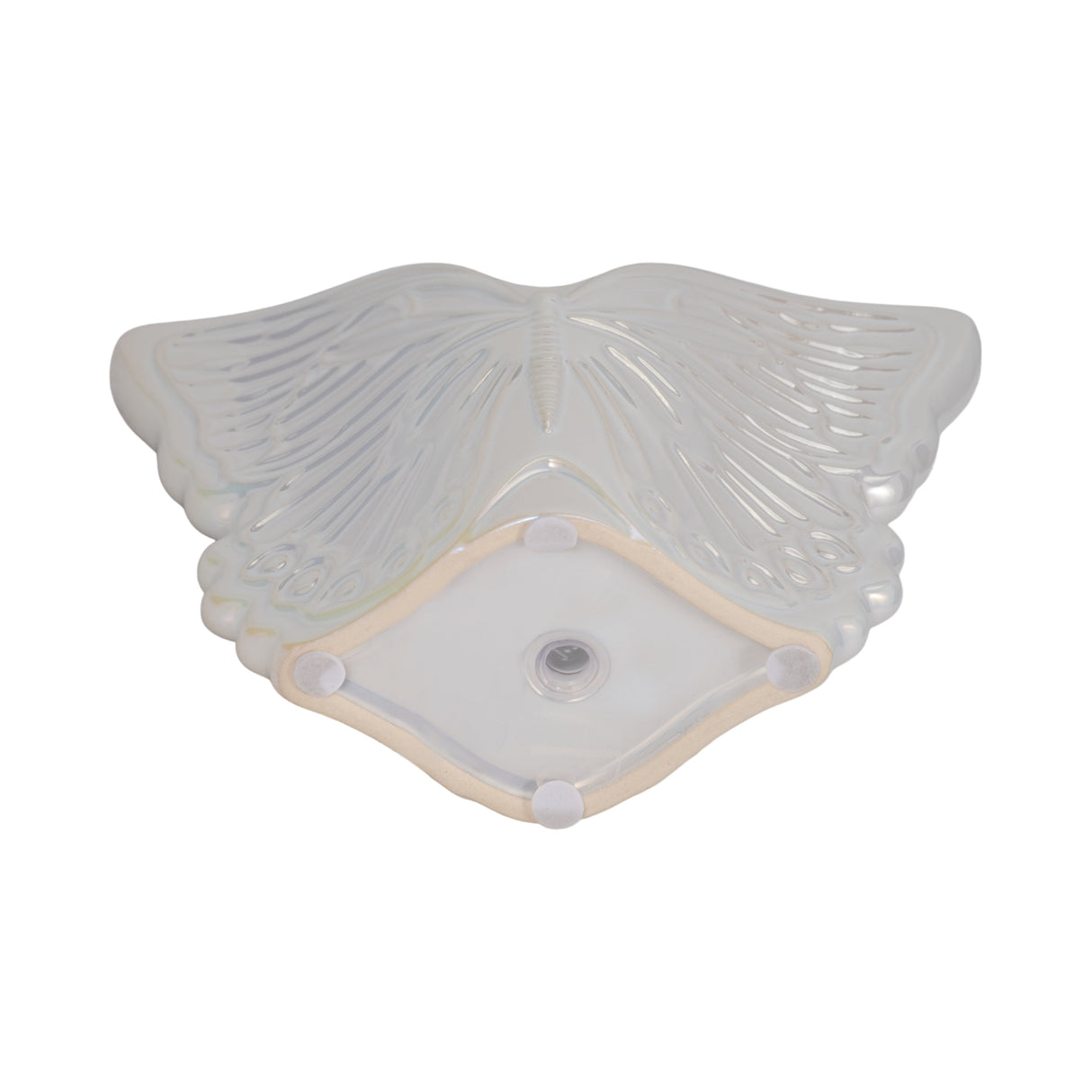 7" Iridescent Butterfly Planter, Ivory