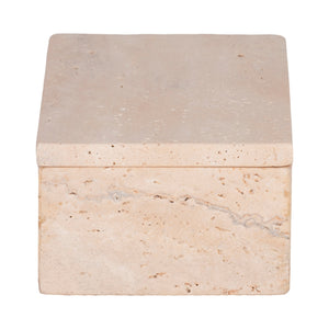 7" Travertine Box, Tan