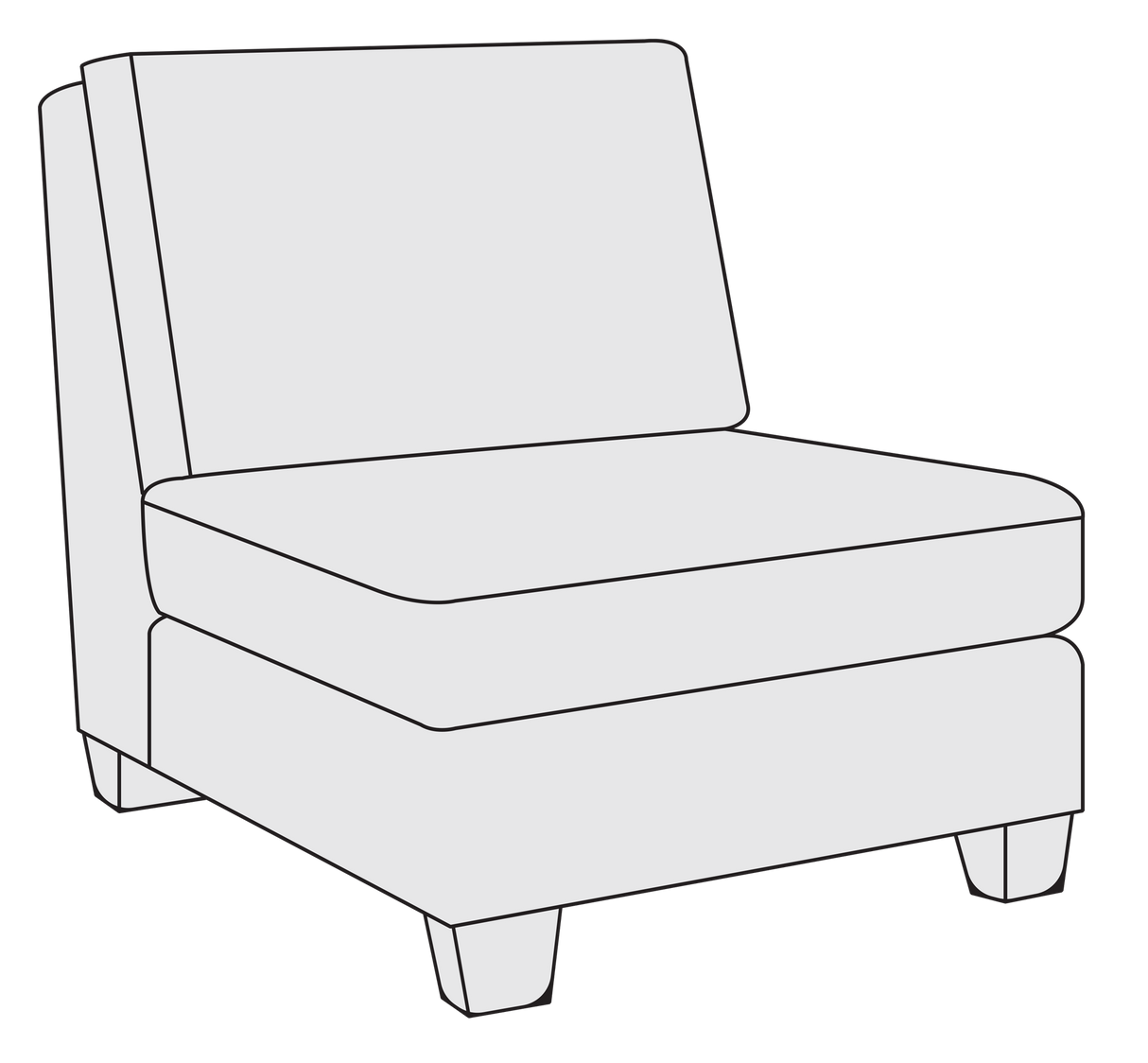 Bernhardt Larson Armless Chair - B5030