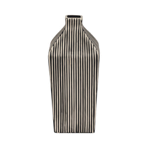 11" Lines Square Vase, Black/white