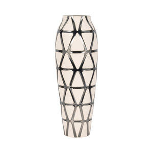 22" Fabiola Oversized Tribal Vase, Pewter