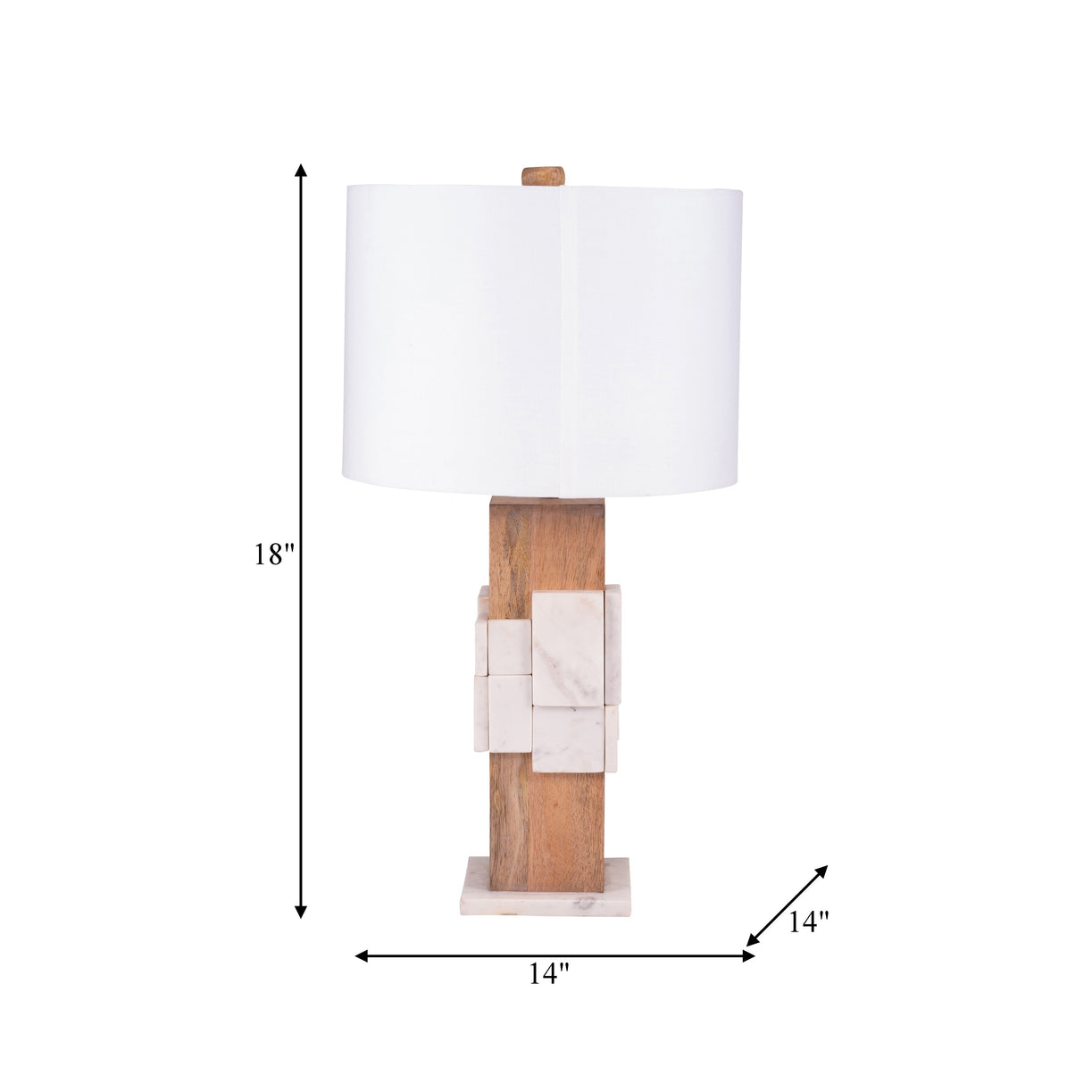 Marble, 18"h Table Lamp, White