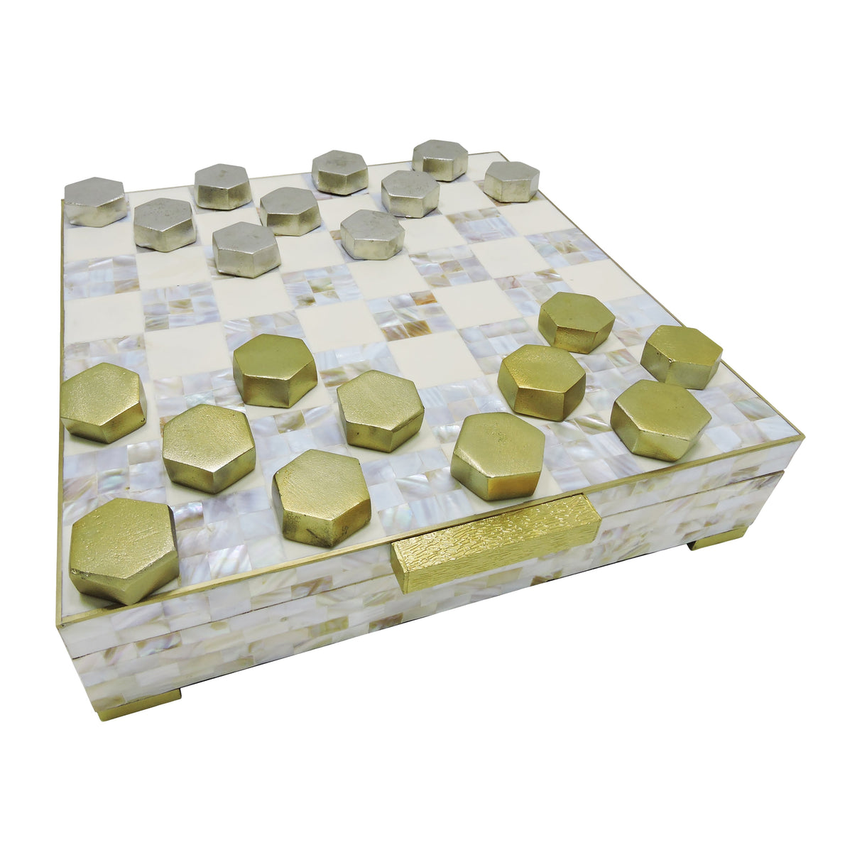 15x15 Bailee Mother Of Pearl Checker Box Set