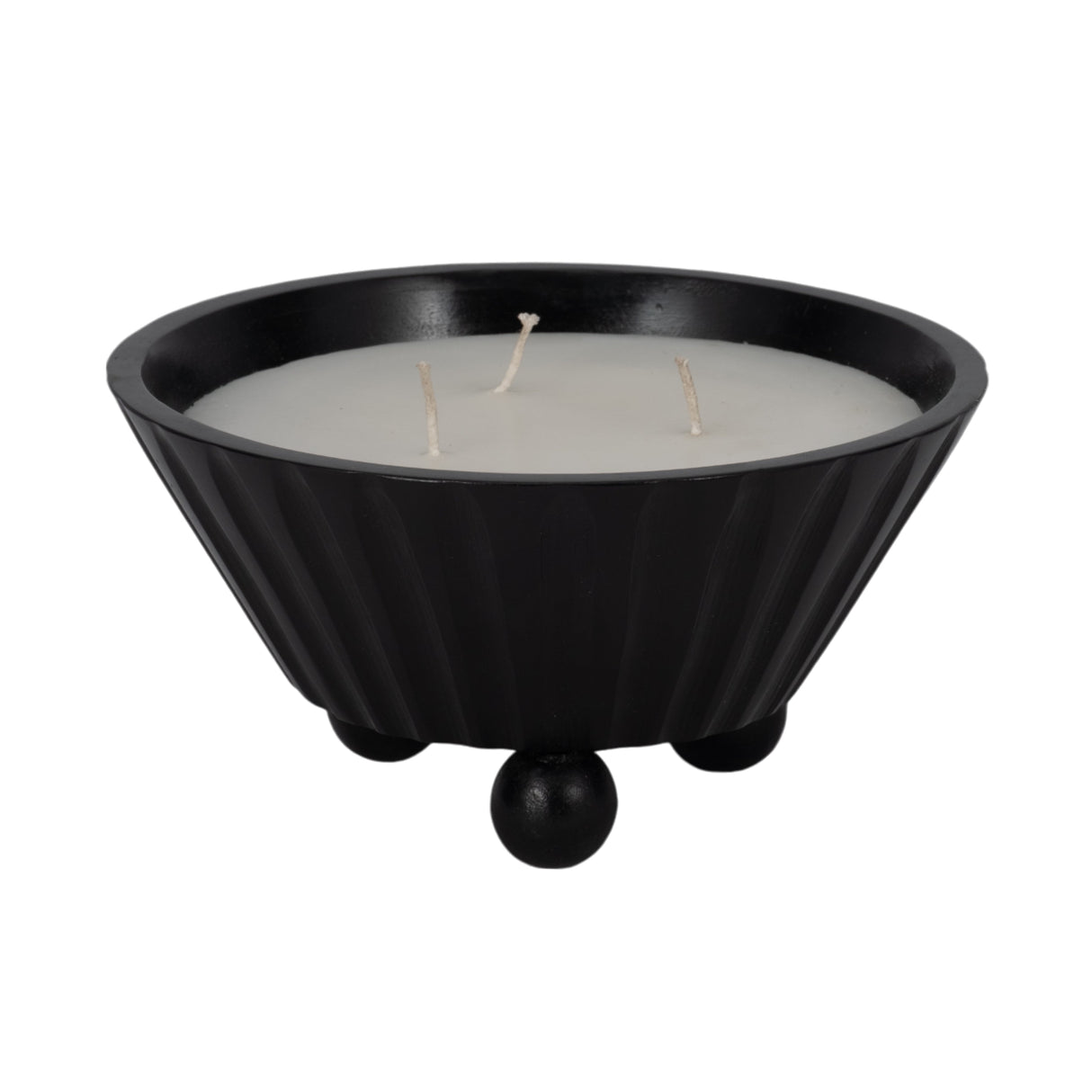 9" 17oz Footed Bowl/scented Wax, Black