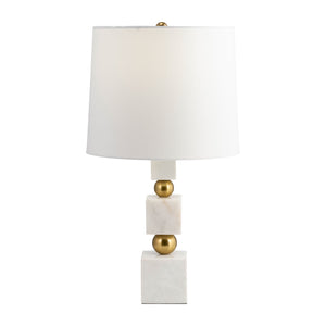 Marble, 24" Cubes & Orbs Table Lamp, White/gold