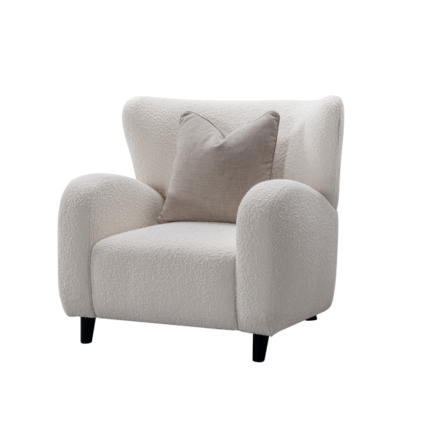 Besa Off-White Boucle Chair