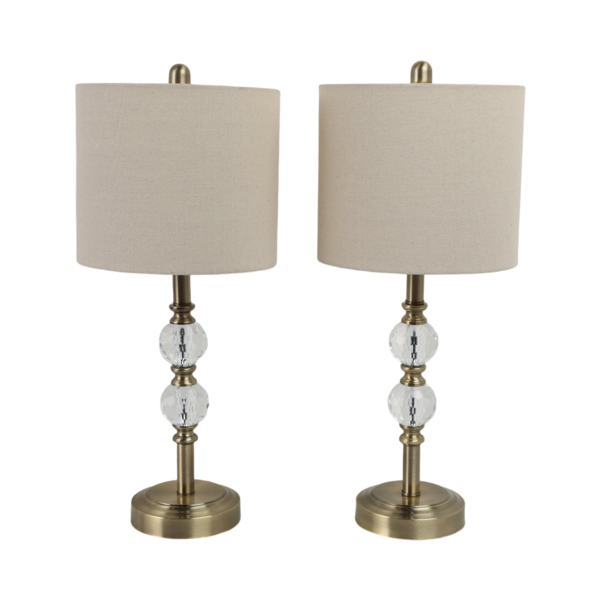 S/2, Crystal 26" Table Lamps, Gold