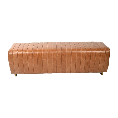 60" Felix Real Leather Bench