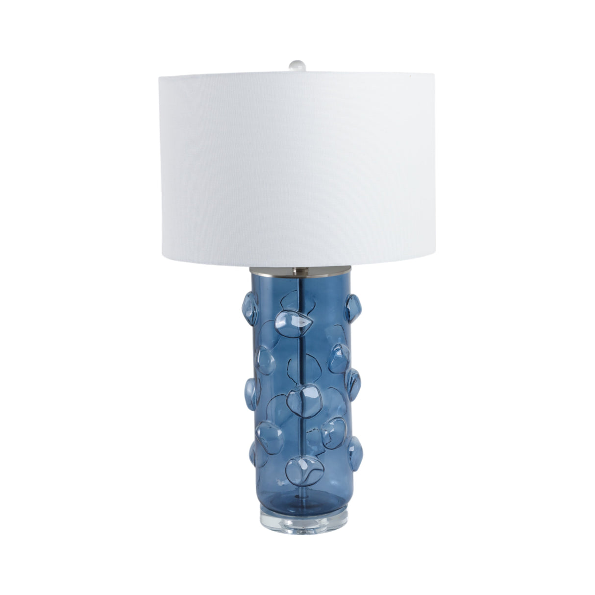 29x17" Glass Bubbles Table Lamp, Blue