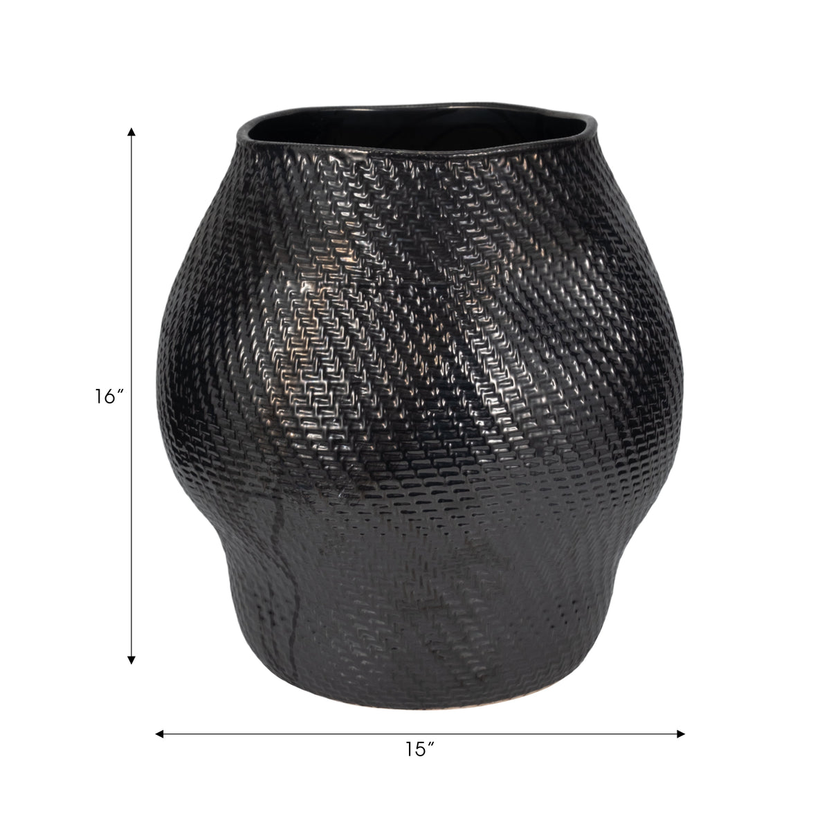 16" Sobaek Small Vase, Black