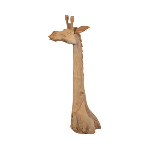 Wood, 45" Giraffe Bust, Natural