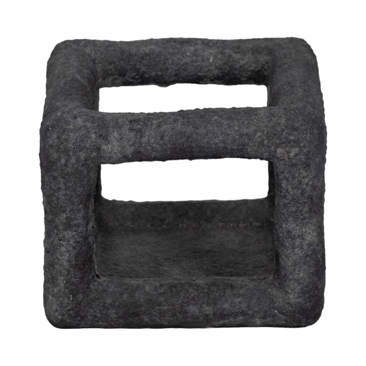 6" Textured Open Square Object, Black