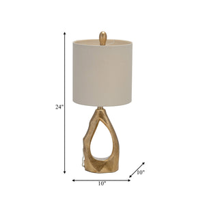 Resin 24" Organic Table Lamp, Gold