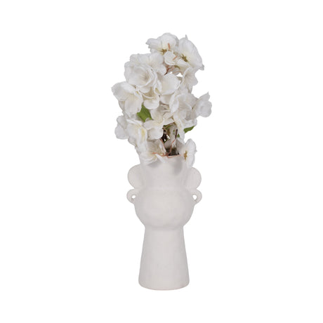 8" Rough Totem Bud Vase, White