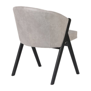 31" Astra Suede Wood Accent Chair, Ivory