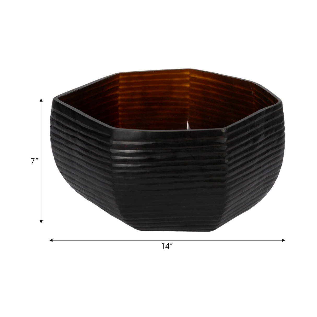 14" Dimma Medium Brown Glass Bowl