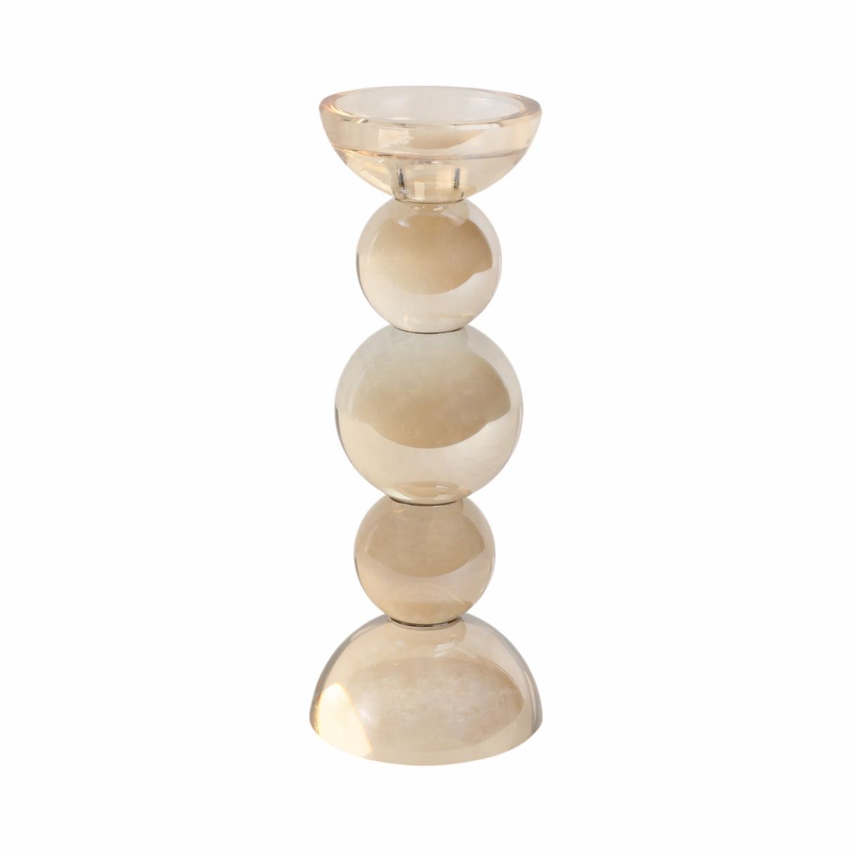 10" Multi Bubble Crystal Candle Holder W/ Taper, A