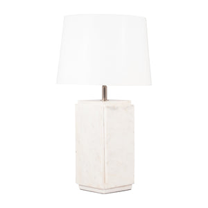 Marble, 27"h Fluted Table Lamp, White/offwht, 2bx