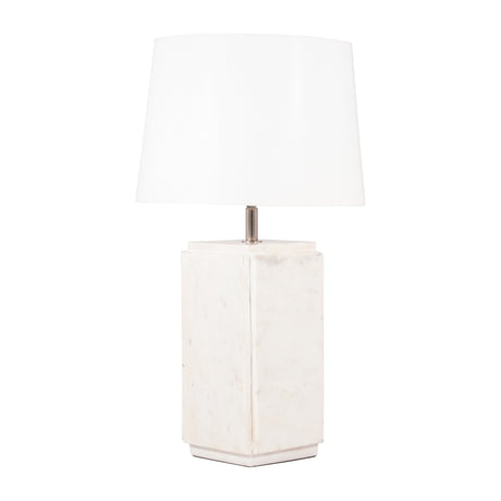 Marble, 27"h Fluted Table Lamp, White/offwht, 2bx