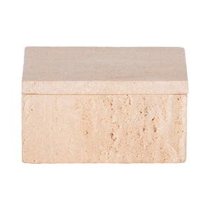 6" Travertine Box, Tan