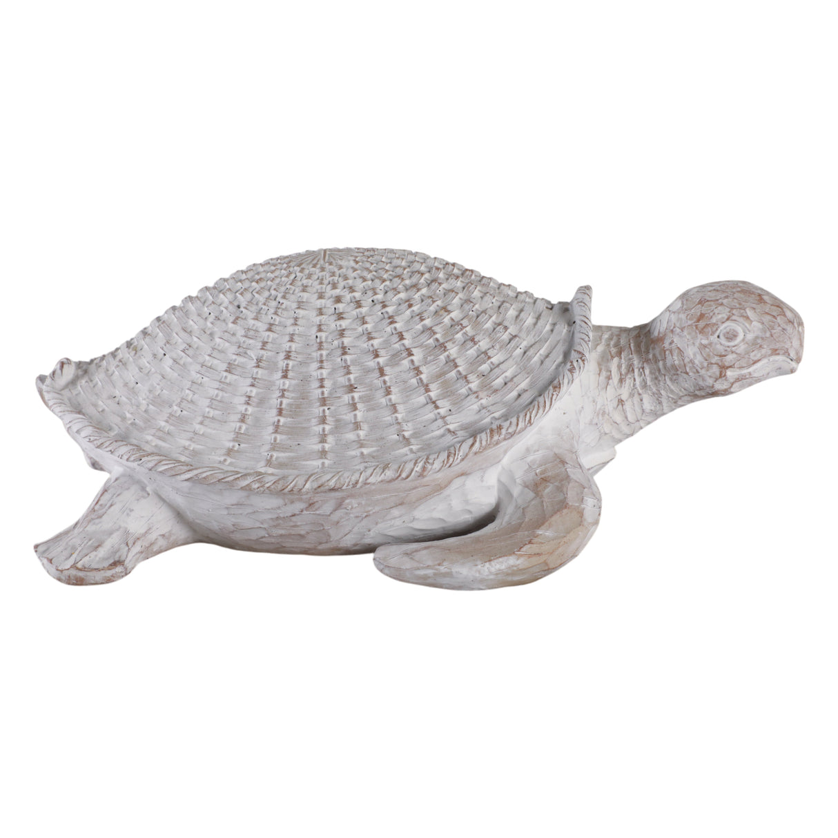 13"  Sea Turtle Woven Pattern, White