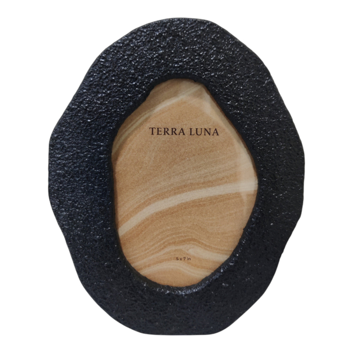 5x7" Organic Shaped Textured Photo Frame, Black