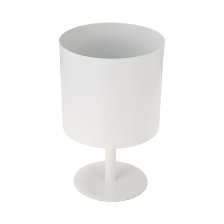 Ec Metal,8",flat Round Base Planter,white