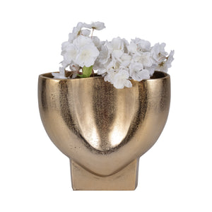 11" Abyss Arrow Shaped Metal Vase, Gold